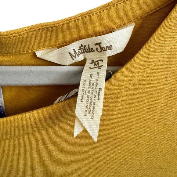 Matilda Jane Weekend Vibes Top Mustard Yellow Floral Ruffles Size Medium NEW - Picture 3 of 4